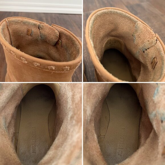 Musse and Cloud Anzel Leather Moto Buckle Boot Distressed Rugged Size 9 Brown - Picture 13 of 16